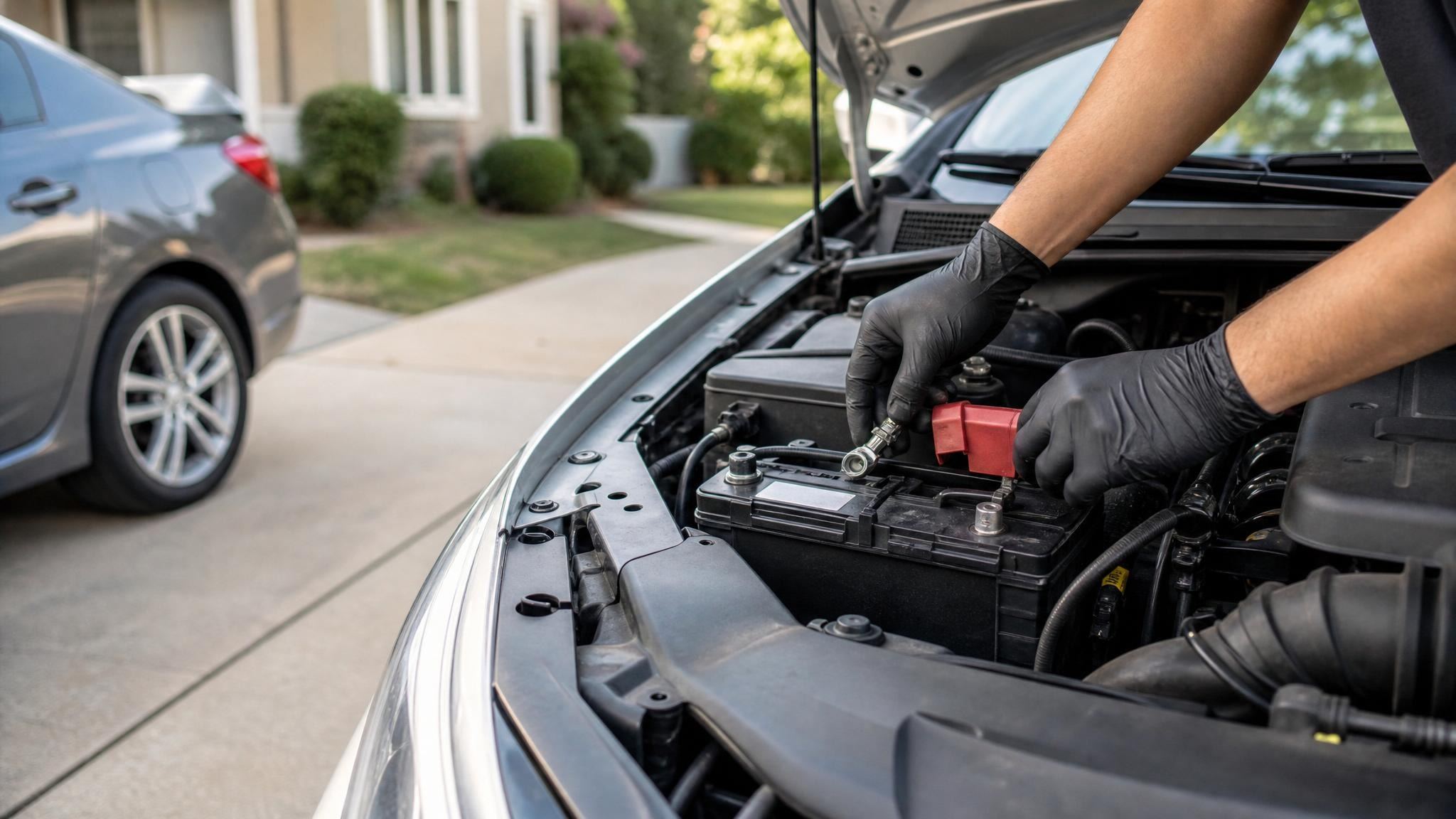 Tempe mobile mechanic during a service visit